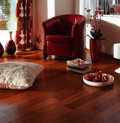 Массивная доска Sherwood Parquet Мербау (Merbau) Средний в интерьере Штучный паркет 